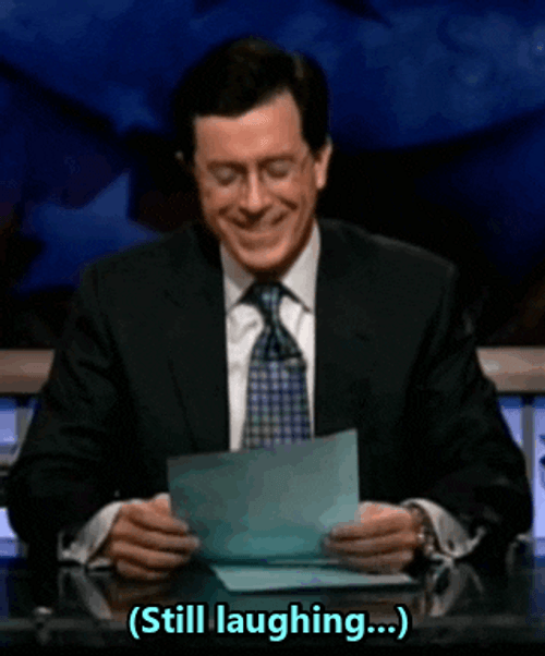 Bahahaha Stephen Colbert Still Laughing GIF