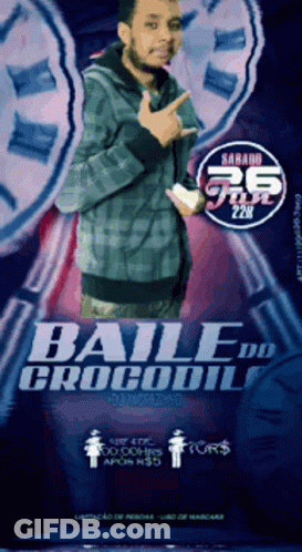 Baile Do Crocodilo Poster Man Holding Microphone GIF