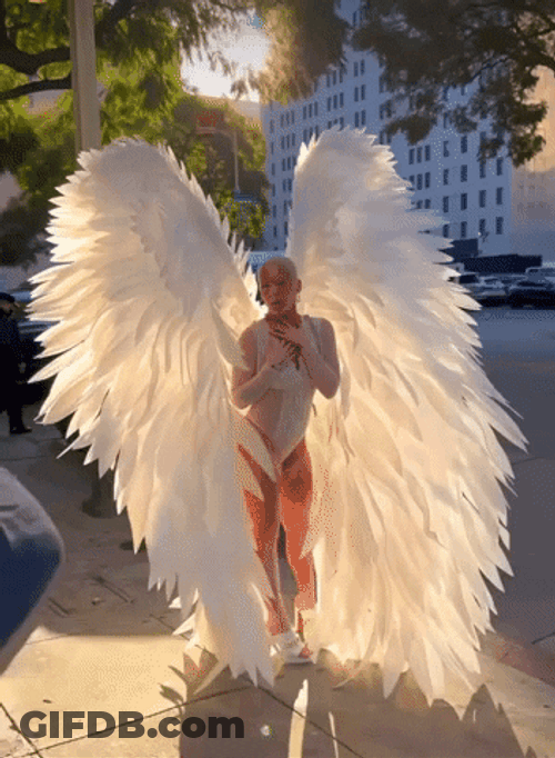 Bailey Ramirez Wearing Costume With Wings GIF