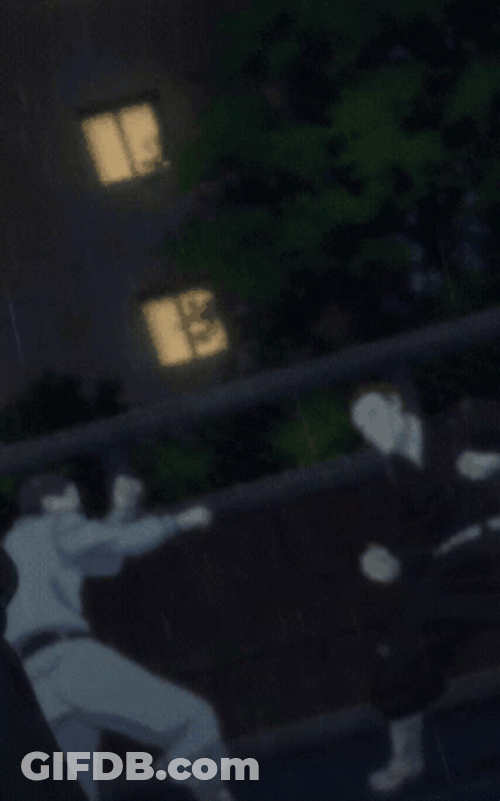 Baji Fighting Rival Gang In Rain GIF