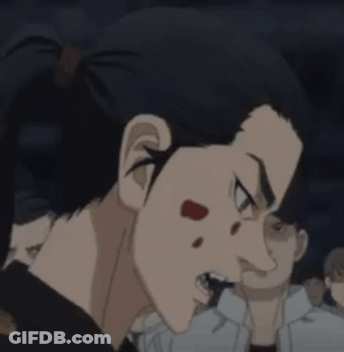 Baji Tokyo Revengers Red Smear On Face GIF