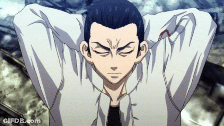 Baji Tokyo Revengers Tying His Hair GIF