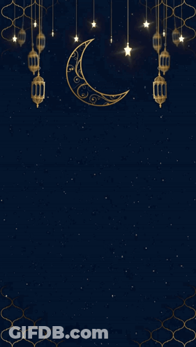 Bajram Serif Mubarek Olsun Gold On Dark Blue GIF