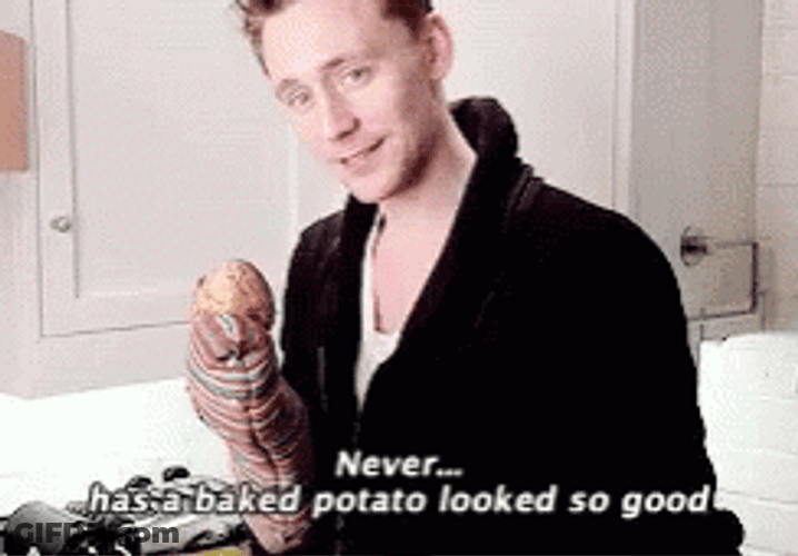 Baked Hot Potato Looked So Good GIF