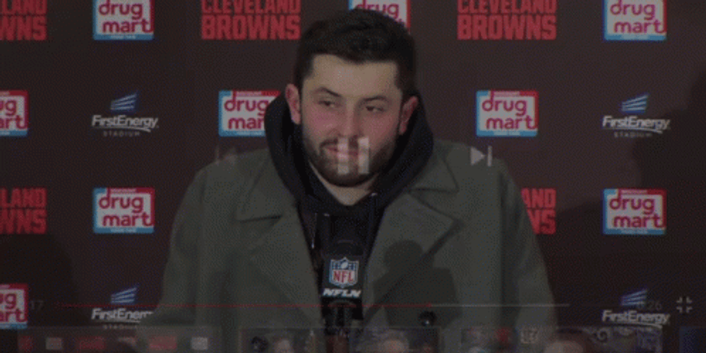 Baker Mayfield Cleveland Football Eyebrow Raise GIF