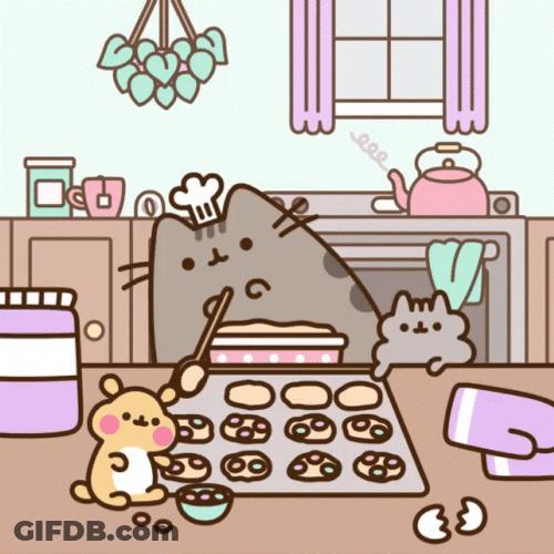Baking Cookies On Pusheen Thanksgiving GIF