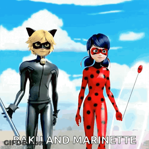 Baku And Marinette Standing Together GIF