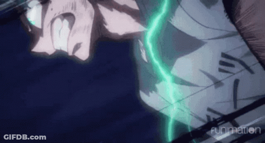 Bakugo Punched By Deku While Fighting GIF