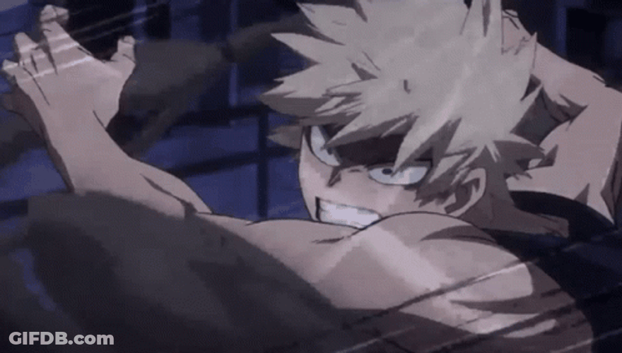 Bakugo Smashed Deku In Fighting GIF
