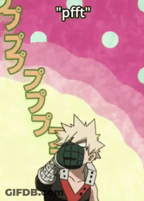 Bakugou Pfft Laughing GIF
