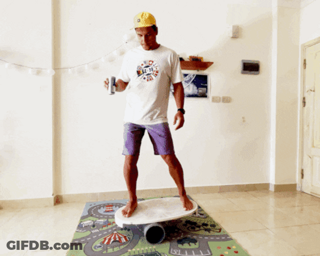 Balance Beam Paddle Board Work Out GIF