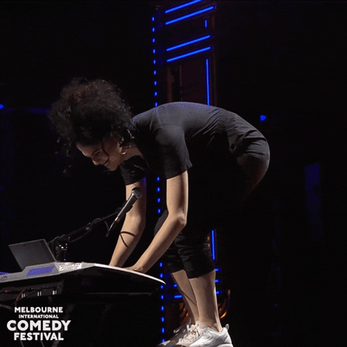 Balance Beam While Playing Piano GIF