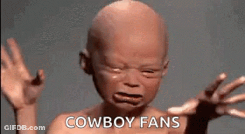 Bald Baby Crying Says Cowboy Fans GIF