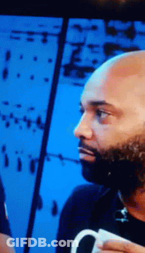 Bald Bearded Man Holding White Cup GIF