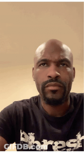 Bald Bearded Man In Black Shirt Saying Thrash GIF