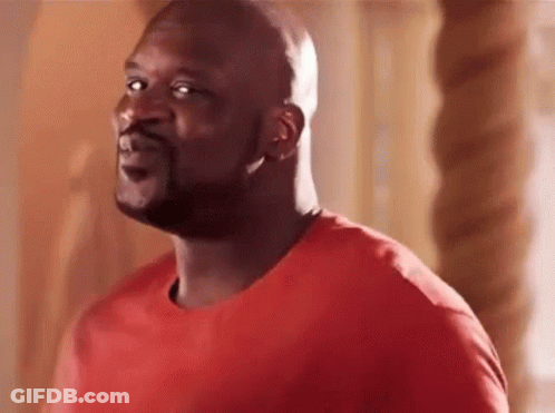 Bald Bearded Man In Red Shirt Looking Up GIF