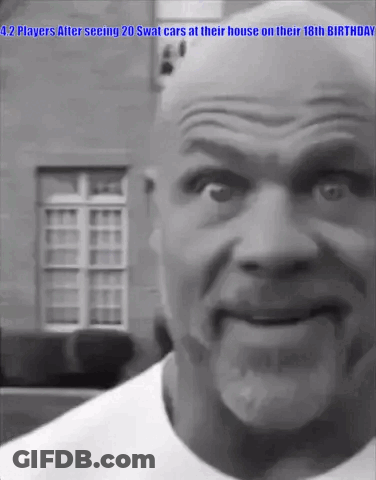 Bald Black White 42 Players 20 Swat Cars GIF