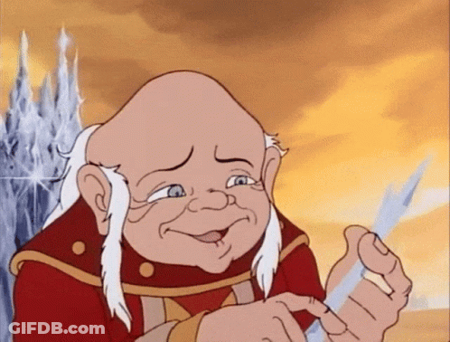 Bald Cartoon Character With White Hair Holding Something GIF