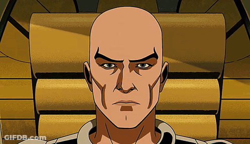 Bald Cartoon Man With Black Eyebrow GIF