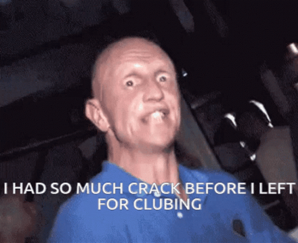 Bald Crackhead Frantic Clubbing GIF
