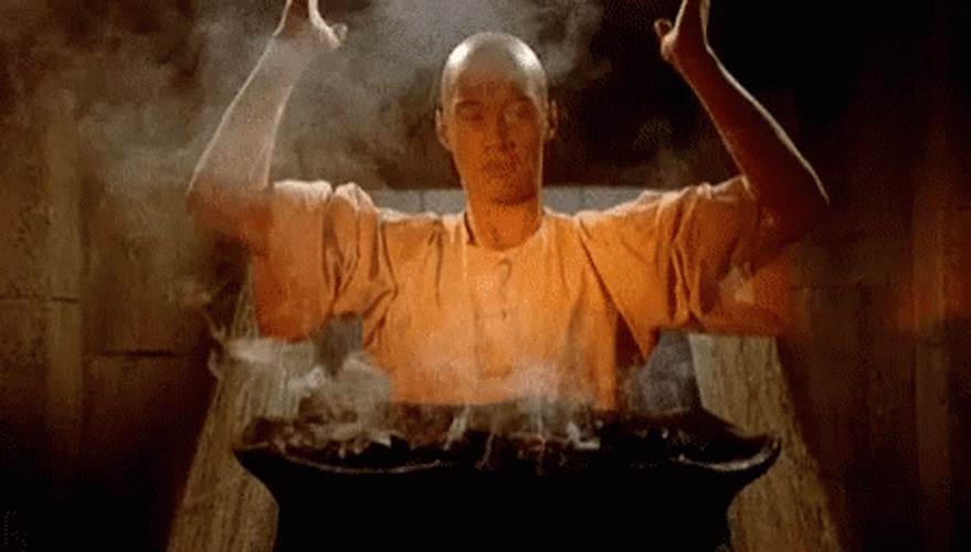Bald David Carradine Kung Fu Prayer GIF