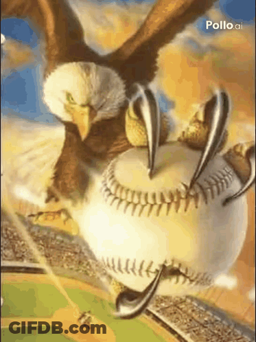 Bald Eagle Holding Baseball GIF