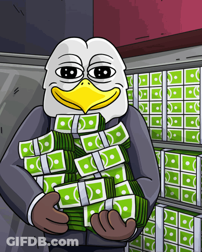 Bald Eagle Holding Pile Of Money GIF