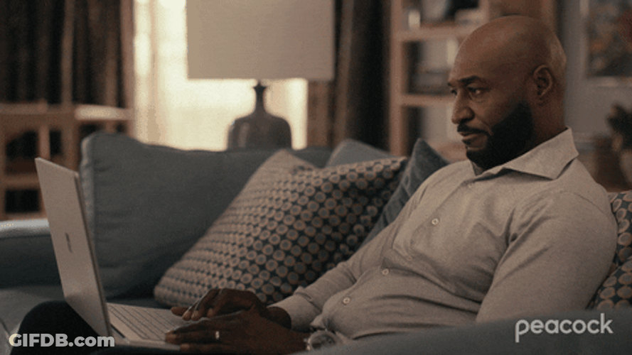Bald Guy Closing Laptop GIF