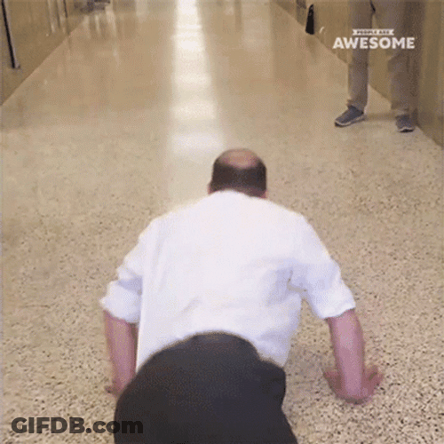 Bald Guy Lame Break Dance GIF