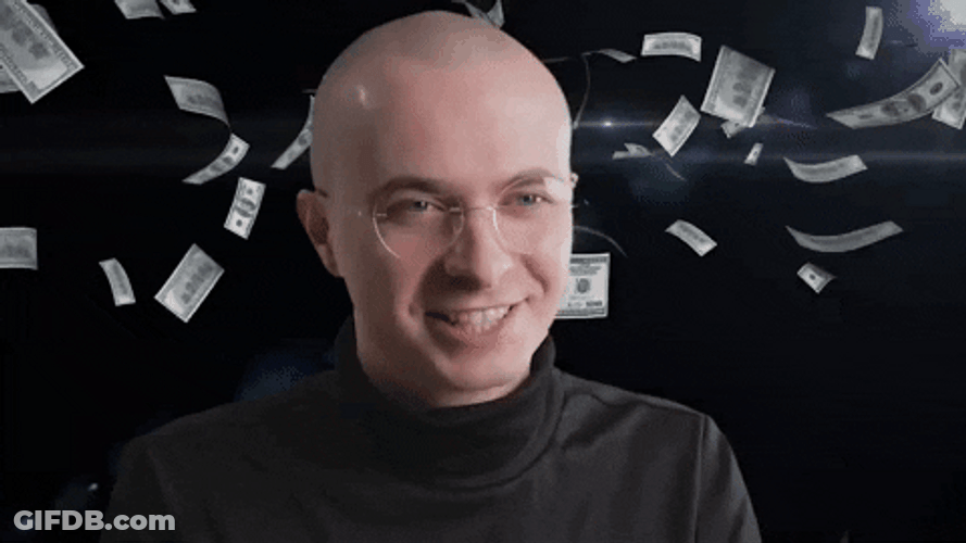 Bald Guy Making It Rain GIF