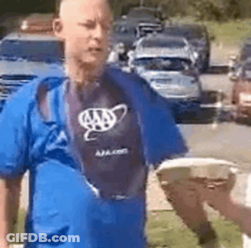 Bald Guy Pie In The Face GIF