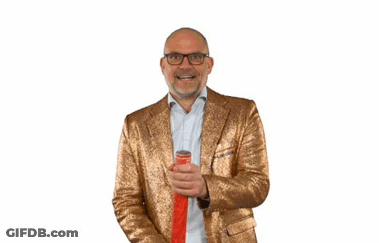 Bald Head Guy Pop Confetti Cannon GIF