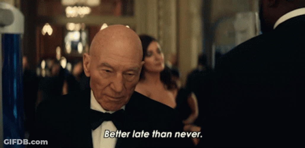 Bald Man Better Late Than Never GIF