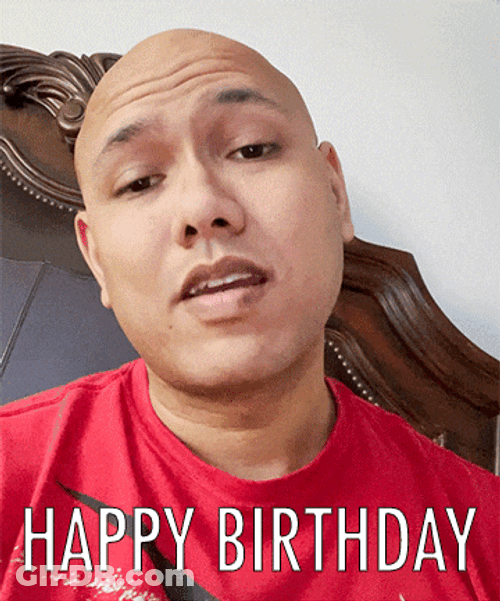 Bald Man Birthday Greetings GIF