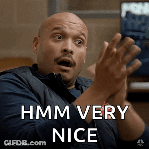 Bald Man Clapping With Hmm Very Nice GIF