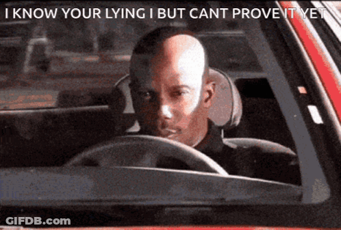 Bald Man Driving Car Saying I Know You're Lying GIF