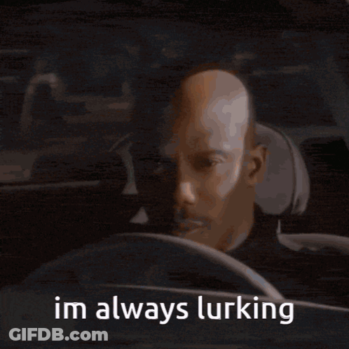 Bald Man Driving Car Saying Im Always Lurking GIF