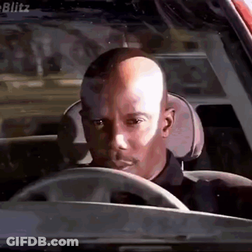 Bald Man Driving Car GIF