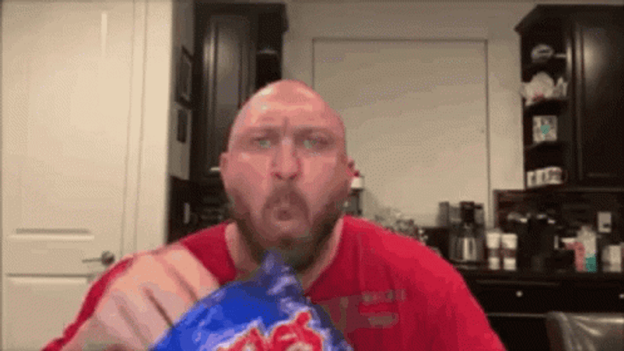 Bald Man Eating Chip Meme GIF