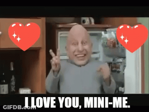 Bald Man Giving Peace Sign Refrigerator Two Hearts GIF