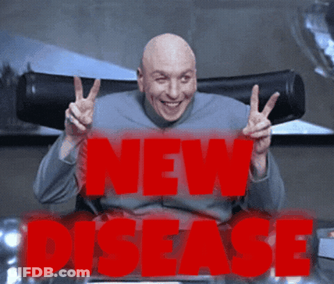 Bald Man Giving Peace Sign Saying New Disease GIF