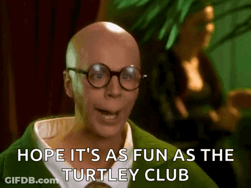 Bald Man Green Suit Fun As Turtley Club GIF
