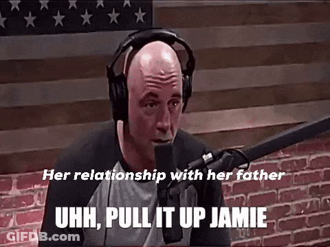 Bald Man Headphones Saying Her Relationship With Her Father GIF