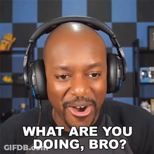 Bald Man Headphones What Are You Doing Bro GIF
