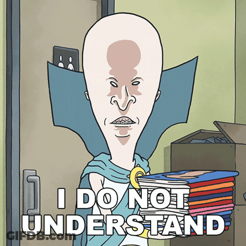 Bald Man Holding Books Saying I Do Not Understand GIF