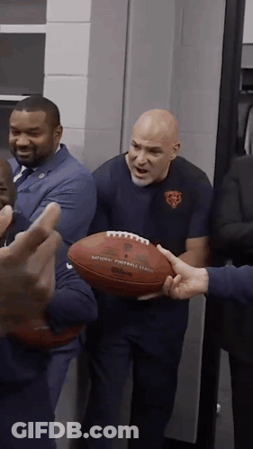 Bald Man Holding Football Saying National Football League GIF