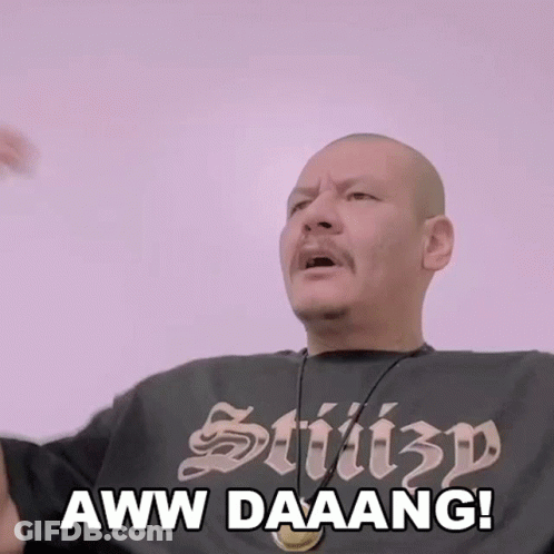 Bald Man In Aww Daaang Shirt GIF