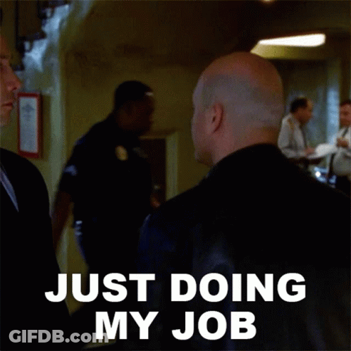 Bald Man In Black Jacket Just Doing My Job GIF