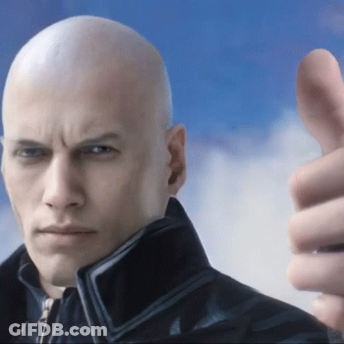 Bald Man In Black Jacket Thumbs Up GIF