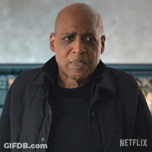 Bald Man In Black Shirt And Jacket With Netflix GIF